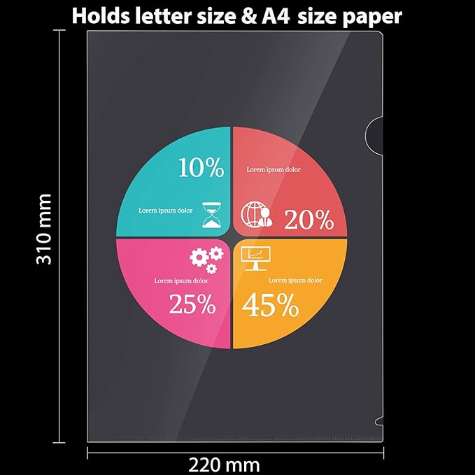 WOT I 24 Pack Plastic Clear Document Folders - Image 5