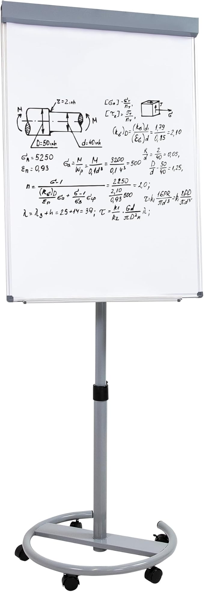 Sunnydaze Adjustable Magnetic Whiteboard Easel – Rolling Dry Erase Board - Image 5
