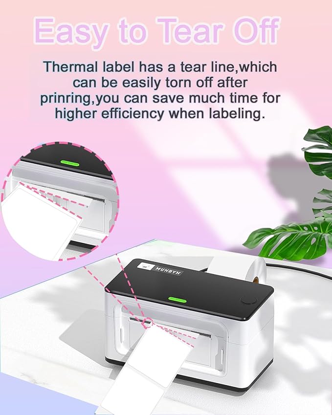 2 Inch White Square Thermal Sticker Labels, Self-Adhesive Direct Thermal Labels,DIY Design, QR Code, Name Tag, Brand Label,Gift Label (White 600 PCS/1 Roll)-DeskLoop Office