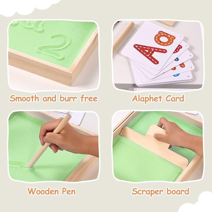 Montessori Sand Tray for Kids, Writing Play Sand Tray - Image 6