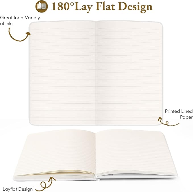 Huhuhero Lined Notebook Journal, 120Gsm Thick Paper College Ruled Journal, Hardcover Notebooks for Work School Note Taking, Office School Supplies 5"×8.25" (3, Black)-DeskLoop Office