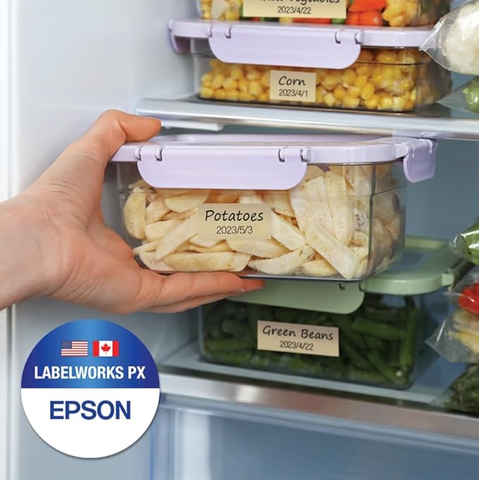 Epson LABELWORKS 224BMBEPX Genuine PET (Polyester) Tape Cartridge - Black on Matte Beige Designer Craft Label Maker Tape - 1" (24MM) Wide, 26'-DeskLoop Office