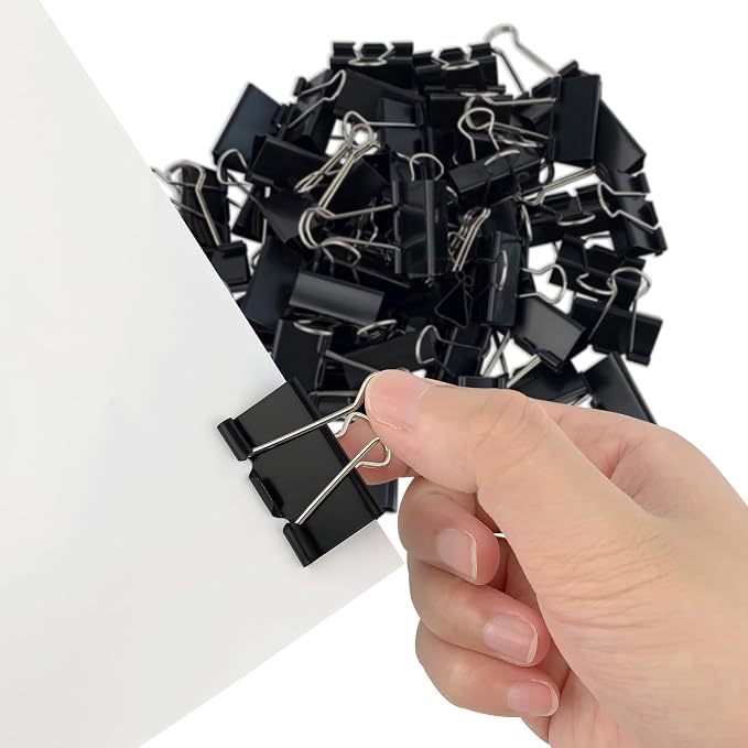 Ykimok 80Pcs Medium Binder Clips, 1.25 inch, Paper Clamps Medium Size by Ykimokdailynecessities