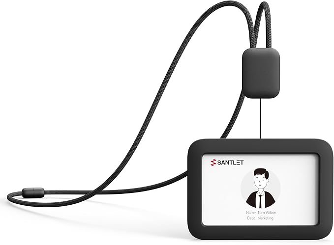Lanyards for ID Badges Holder, SANTLET Silicone ID Badge Holder Name Card Case by SANTLET
