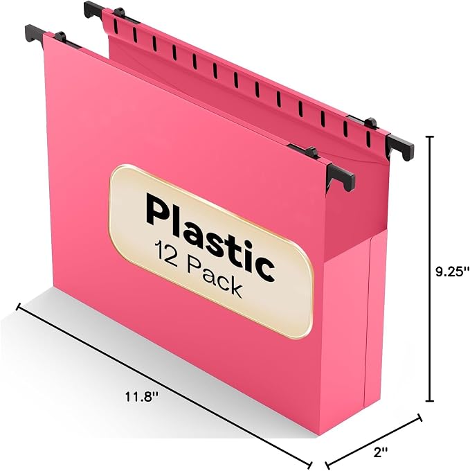 Plastic Hanging File Folders Expanding, 12 Pack Extra Capacity Hanging File - Image 7