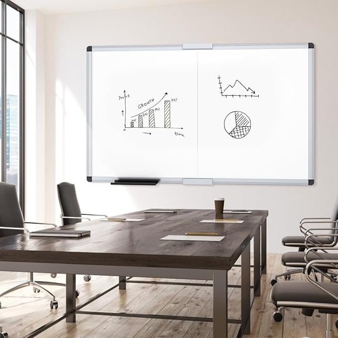 VIZ-PRO Magnetic Dry Erase Board, 72 X 40 Inches, Foldable Wall-Mounted - Image 5
