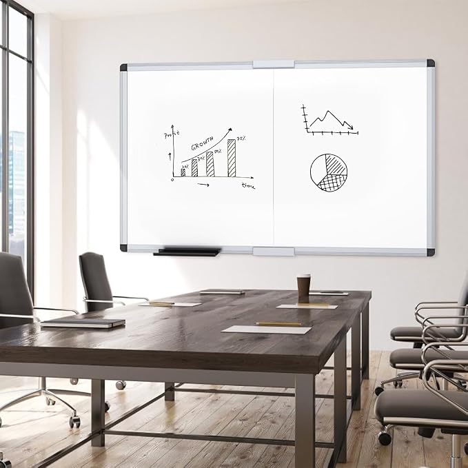 VIZ-PRO Magnetic Dry Erase Board, 60 X 36 Inches, Foldable Wall-Mounted - Image 5