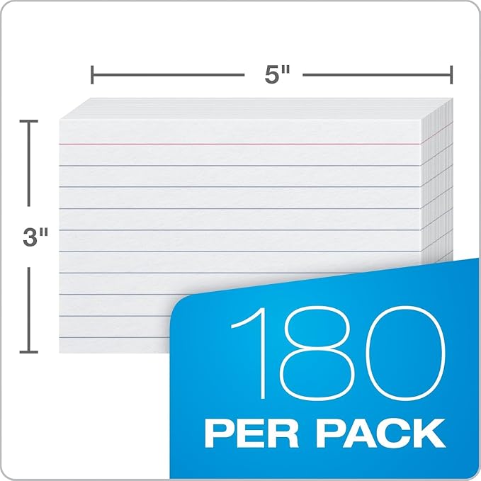 Oxford Ruled Index Cards with Reusable Storage Tray, 3” x 5”, 180 per Pack - Image 3