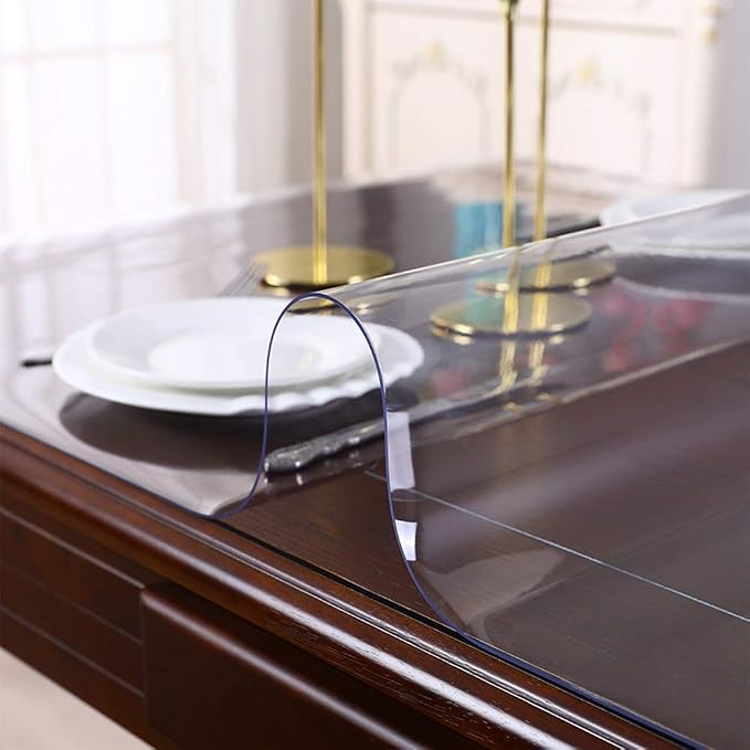 Clear Rectangle Coffee Table Protector 1.5mm Thick 23x51 Inch Crystal Table Pad - Image 2