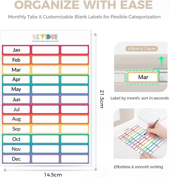 SKYDUE 13 Pocket Expanding File Folder, Accordion Document Organizer - Image 2