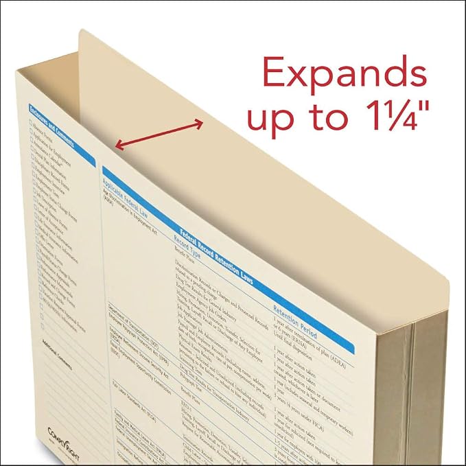 ComplyRight Employee Record Organizer Expandable Folder, Document Filing Folder - Image 3