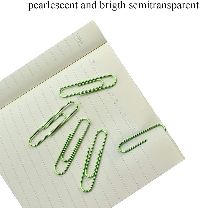 HAHIYO Paper Clips Large 2 inches Length Green Paperclips Vinyl Coated Prevent - Image 4