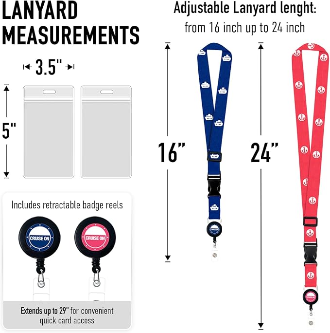 Cruise On Cruise Lanyard for Ship Cards – 2-Pack Retractable Badge & Waterproof - Image 7