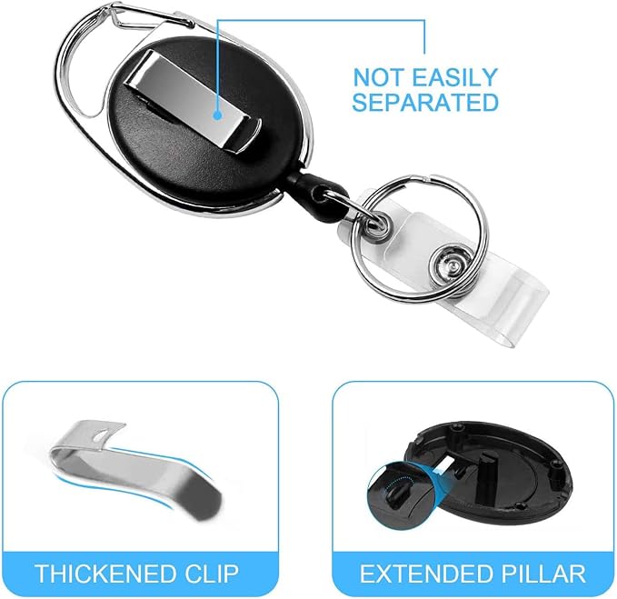 Teskyer Badge Reel, 10 Pack Retractable Badge Holders - Image 7