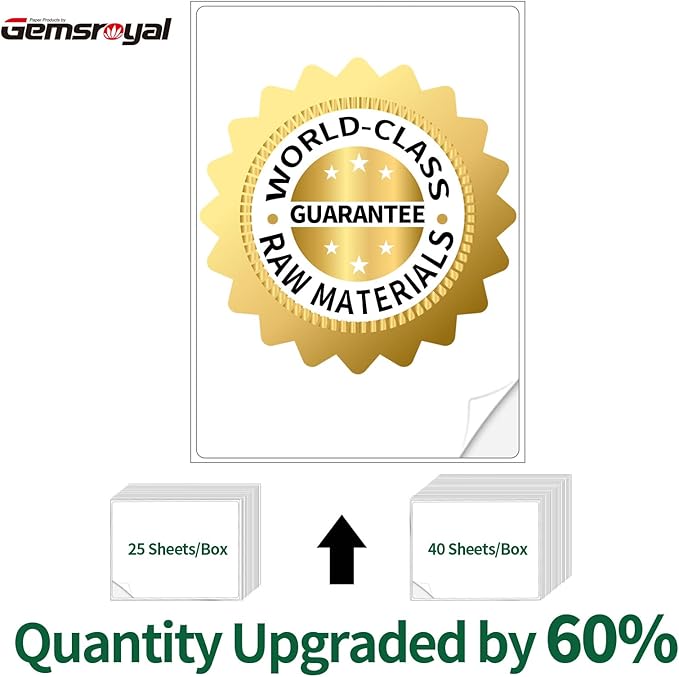 Gemsroyal 4"×5" Shipping Labels Printable, 4×5 inch White Matte Label Stickers - Image 3
