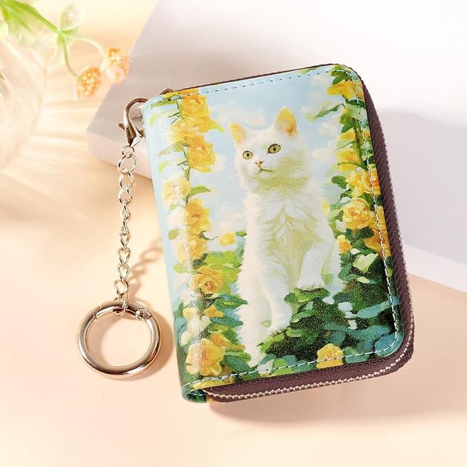 FurArt Zipper Wallet Women, RFID Blocking Credit Card Wallet, Business Card - Image 2
