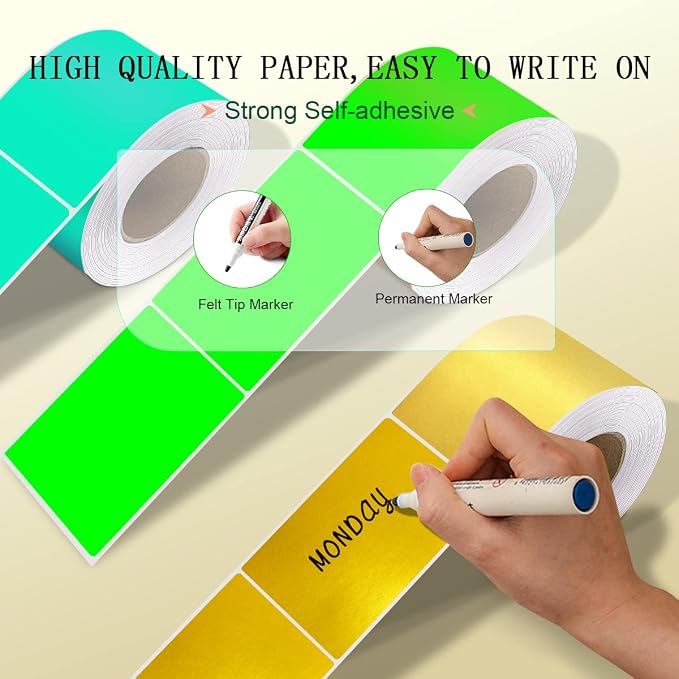 PARLAIM Large 3 X 5 inch Rectangle Color Coding Sticker, Writable Square Color - Image 4