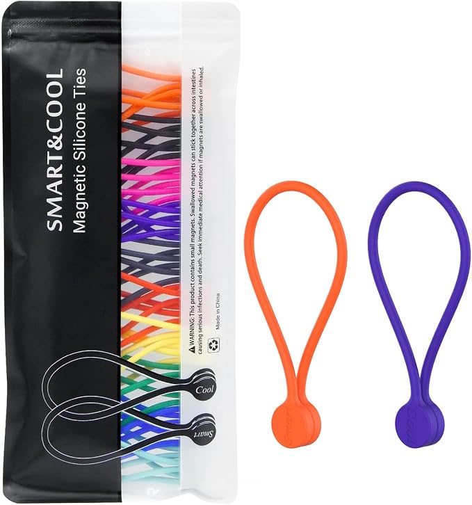 SMART&COOL Reusable Silicone Magnetic Cable Ties by SMARTCOOL