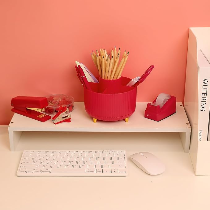 SKYDUE Red Office Supplies Set, Pencil Holder - Image 6