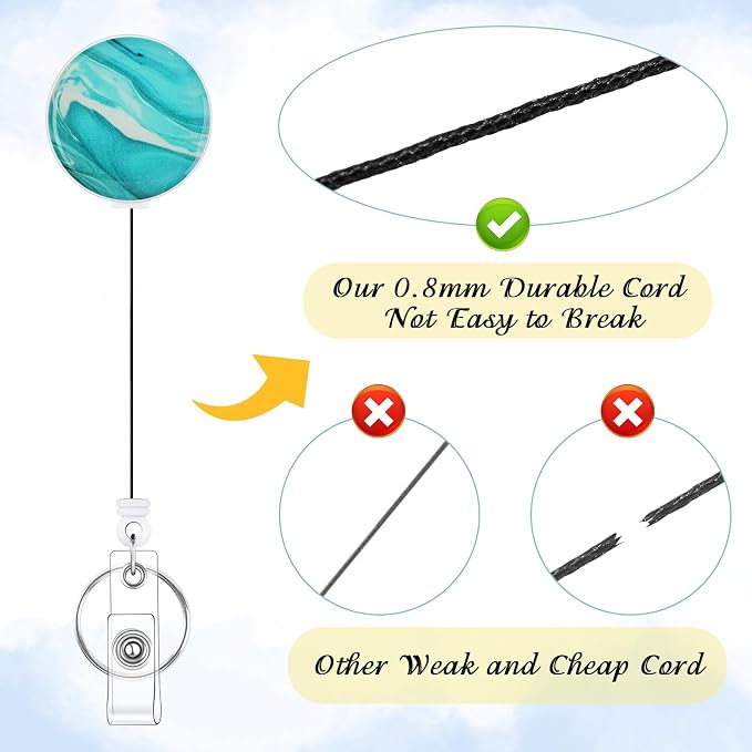 BESARME 3 Pack Badge Reels Retractable Badge Clip - Image 4