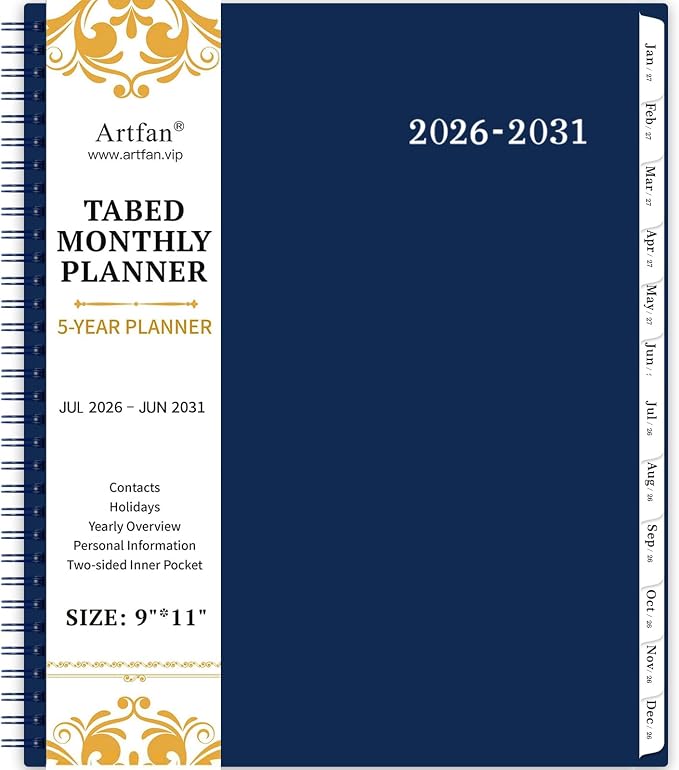 2026-2031 Monthly Planner/Monthly Calendar by Artfan