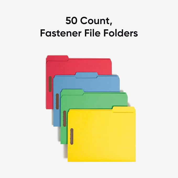 Smead Fastener File Folders, Reinforced 1/3-Cut Tabs, 2 Fasteners, Letter Size - Image 4