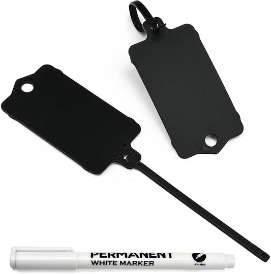100pcs Blank Plastic Tags for Labeling Reusable Hanging Tags Ties Key Tag by LeadSeals
