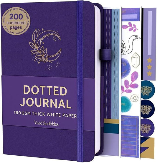 VIVID SCRIBBLES A5 Bullet DOTTED Journal – 160GSM Bleed-Proof Dotted Notebook by VividScribbles