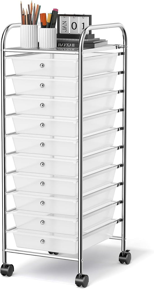 GLACER 10 Drawers Rolling Cart, Storage Cart by GLACERGrowupinhappiness