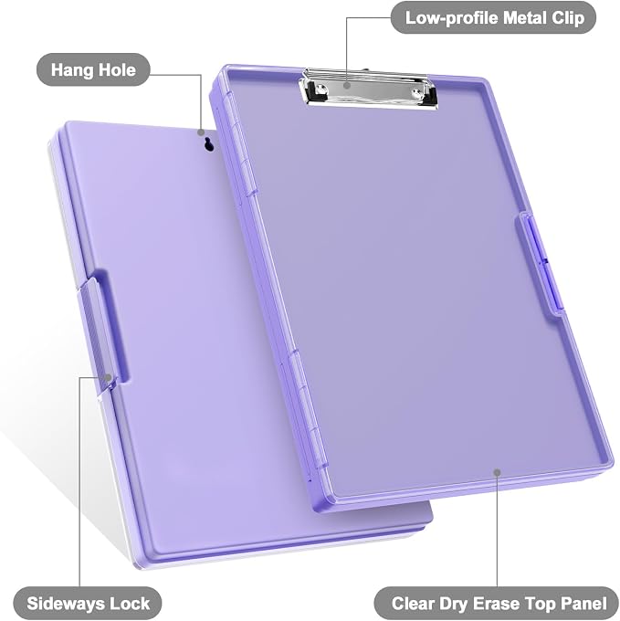 Piasoenc Clipboard with Storage, 8.5 x 11 Clip Boards with 2 Storage, Folio & - Image 8