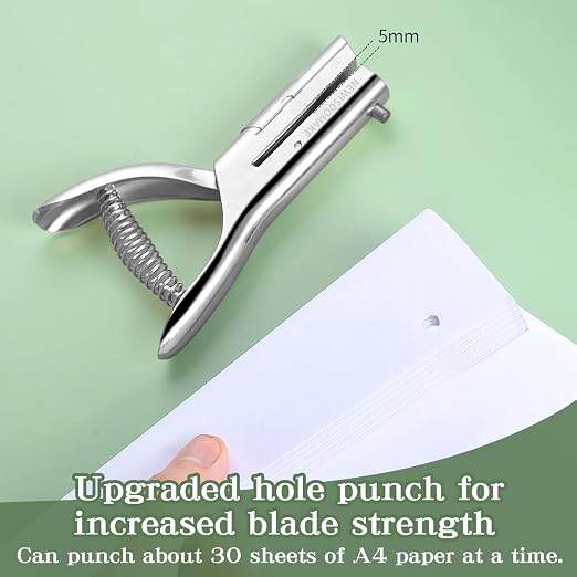 Heavy Duty Hole Punch 1/8 Inch, Single Hole Punch Heavy Duty 2 Inch Reach Deep - Image 4