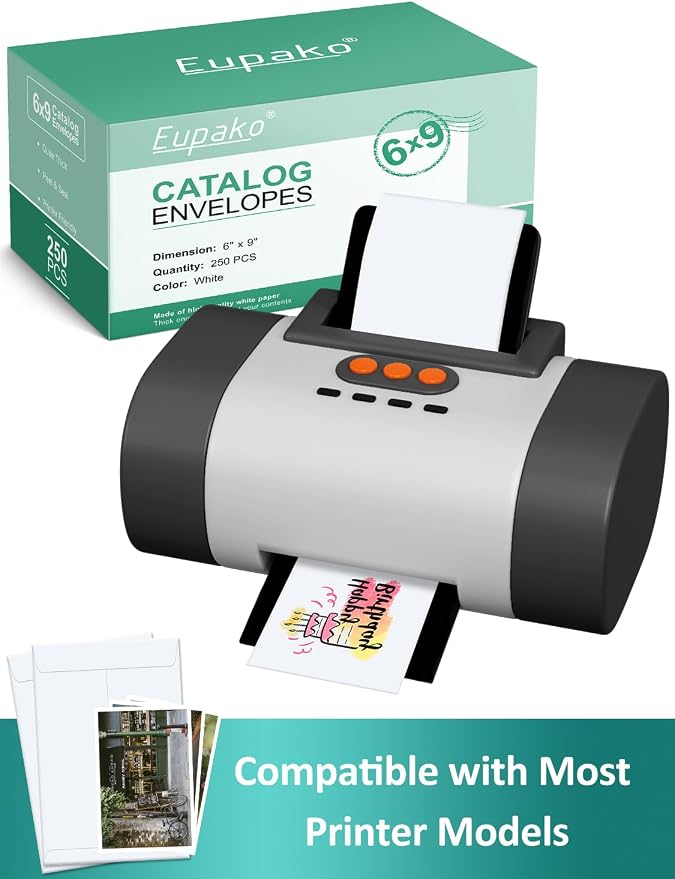 Eupako Catalog Mailing Envelopes 9x12 White Envelopes Self Seal 250 Pack - Image 3