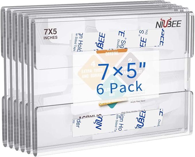 NIUBEE 5x7 inch Wall Mount Acrylic Sign Holder by NIUBEE