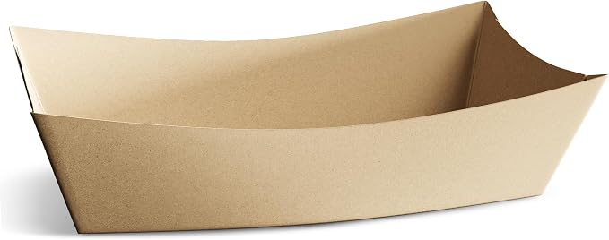 SPARGOS Kraft Paper Food Boats 3lb – Rustic Brown Disposable Serving Trays - Image 8
