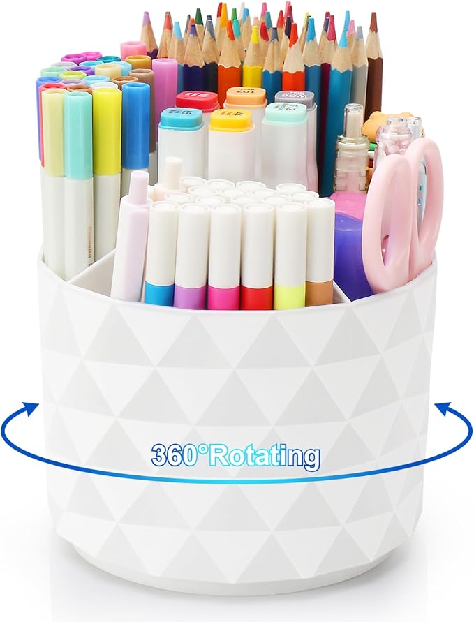 Desk Organizer, 360-Degree Rotating Pencil Pen Holders by NUOZME