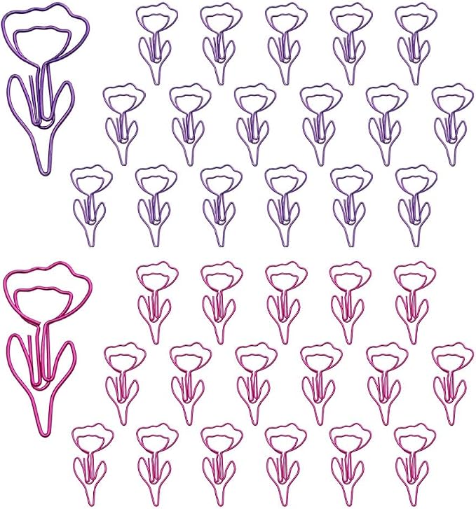 OWLFAVO 36pcs Flower Shape Paper Clips by OWLFAVO
