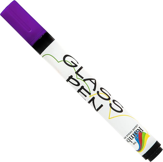 Glass Pen Window Marker: Liquid Chalk Pens for Glass, Whiteboard Markers with Washable Paint - Graduation, Car Windows, Mirror Pen, Storefront, Wedding, Parade, Party & Holiday (Purple, Fine Tip)-DeskLoop Office