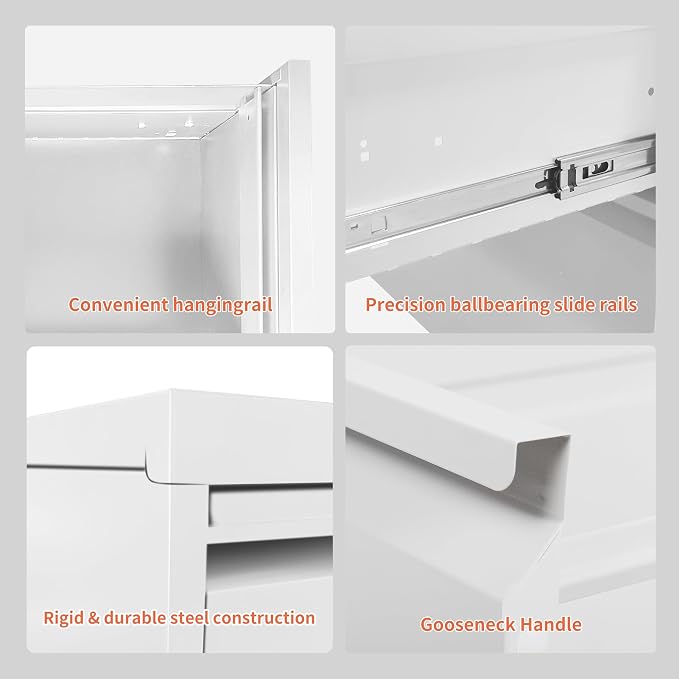 IKIMI 4 Drawer Locking File Cabinet - Image 7