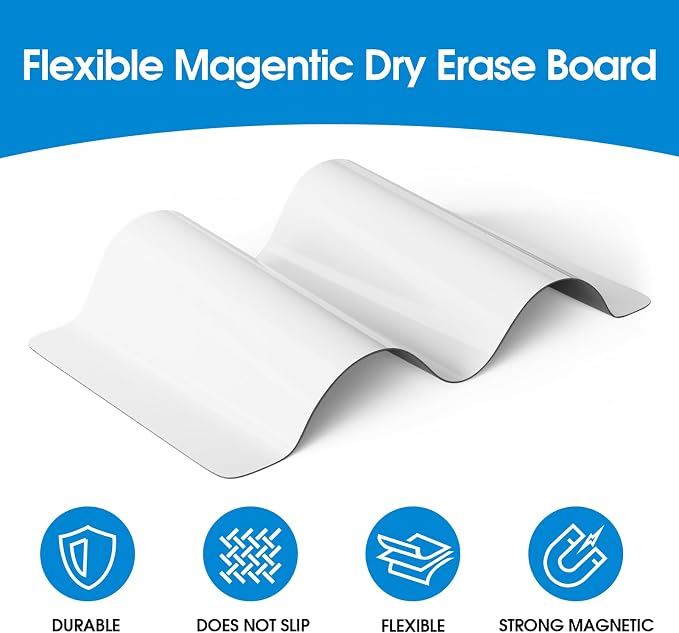 MaxGear Magnetic Whiteboard for Fridge 12x8 White 5 Pack | Strong Magnet - Image 3