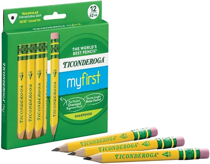 Ticonderoga My First Half-Size Wooden Pencils, Large Triangle-Barrel - Image 4
