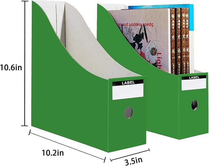 Limitliho Cardboard Magazine Holder, Sturdy Book Bins - Image 3