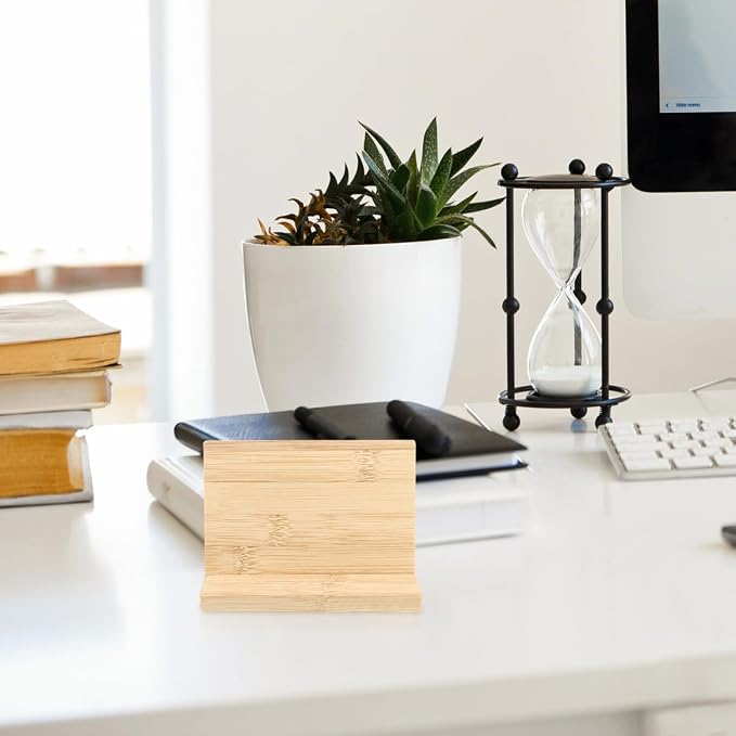 Operitacx 5.5" x 3.9" Bamboo Desk Name Plate - Image 2