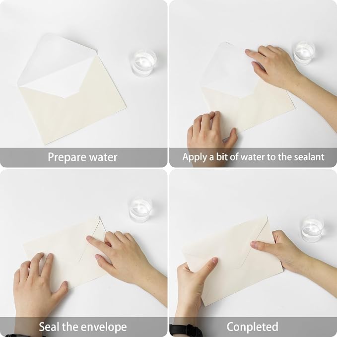 YINUOYOUJIA 50 PCS Pearl Ivory Envelopes A7, 5 x 7 Ivory Shimmer Envelopes - Image 3