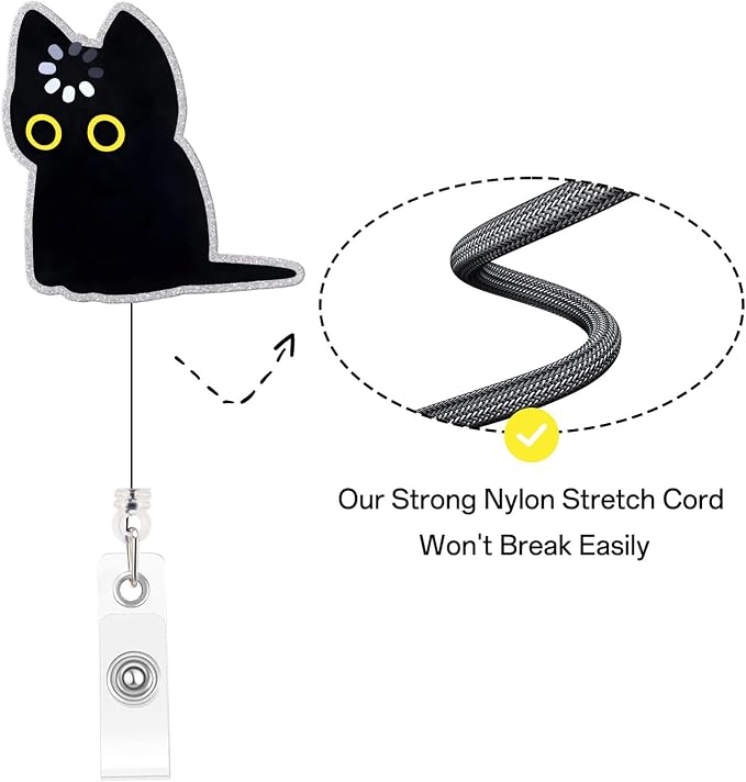 Funny Nurse Badge Reel, Cute Cat Holder - Image 3