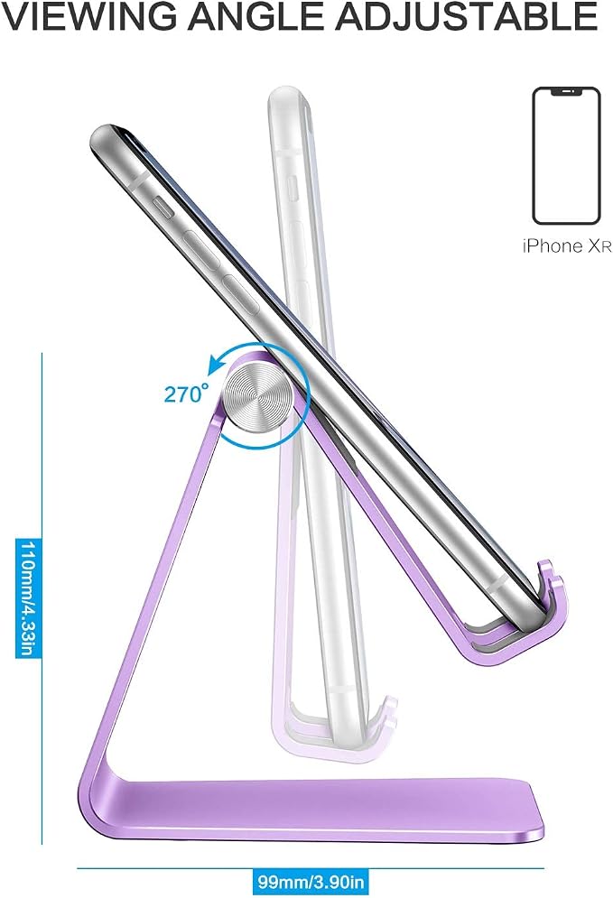 OMOTON Adjustable Cell Phone Stand, C2 Aluminum Desktop Phone Holder Dock - Image 3