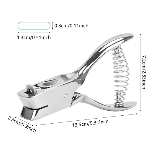 Heavy Duty Handheld Hole Punch for ID Cards, Zinc Alloy Construction, Sharp - Image 2