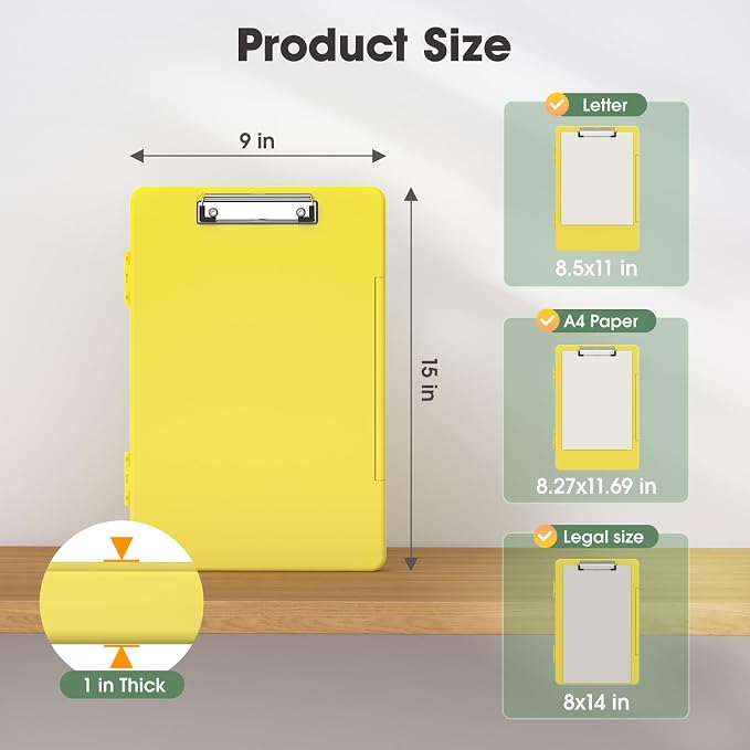 Legal Size Clipboard with Storage, 8.5 x 14 Clip Board, Folio & Side-Opening - Image 3
