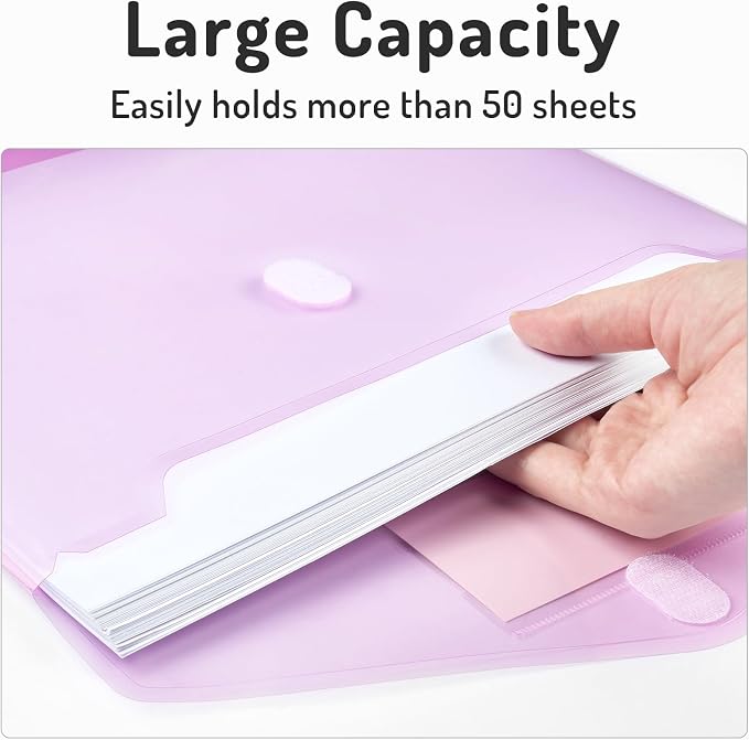 Forvencer Binder Pocket, 10 Pack Super Heavyweight Plastic Folders - Image 5