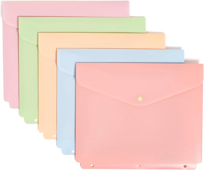 U Brands Binder Pocket, 5 Pack Super Heavyweight Poly Binder Document Holder by UBrands