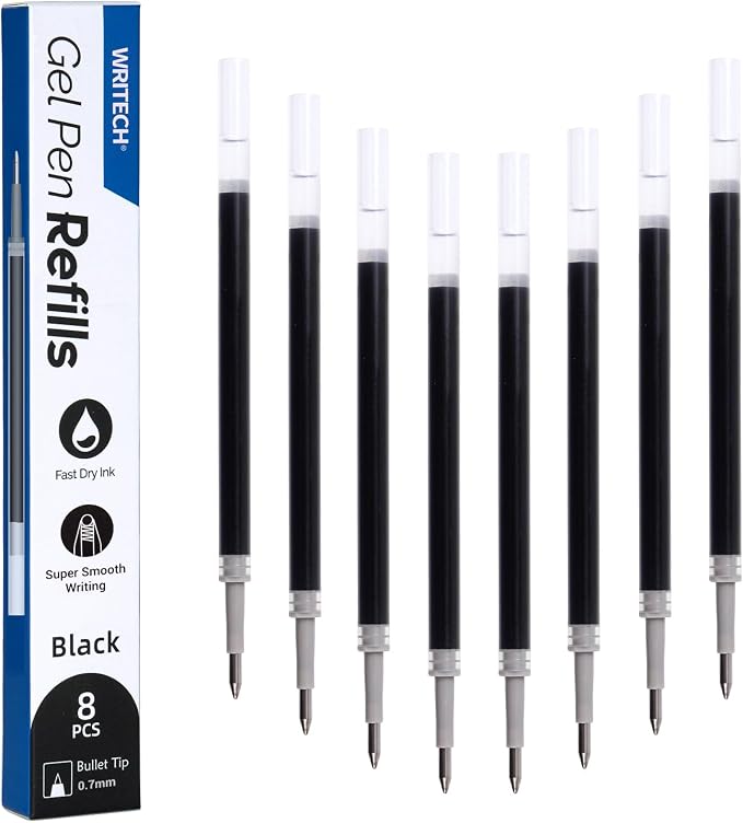 WRITECH Liquid Gel Pen Refills: Fine Point 0.7mm Black Ink Refill by WRITECH